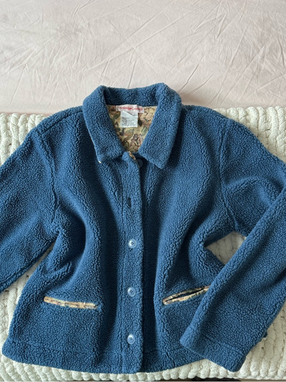 Blue Sherpa Button-Front Jacket - Cozy Teddy Coat